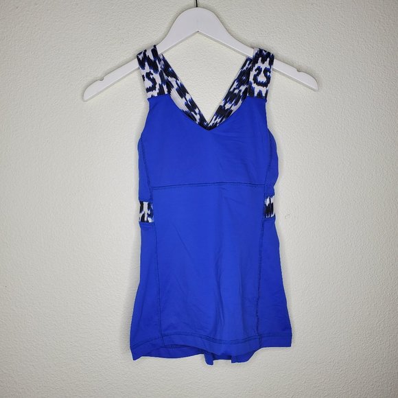 lululemon athletica Tops - Lululemon Blue Racer Back Yoga Tank Top